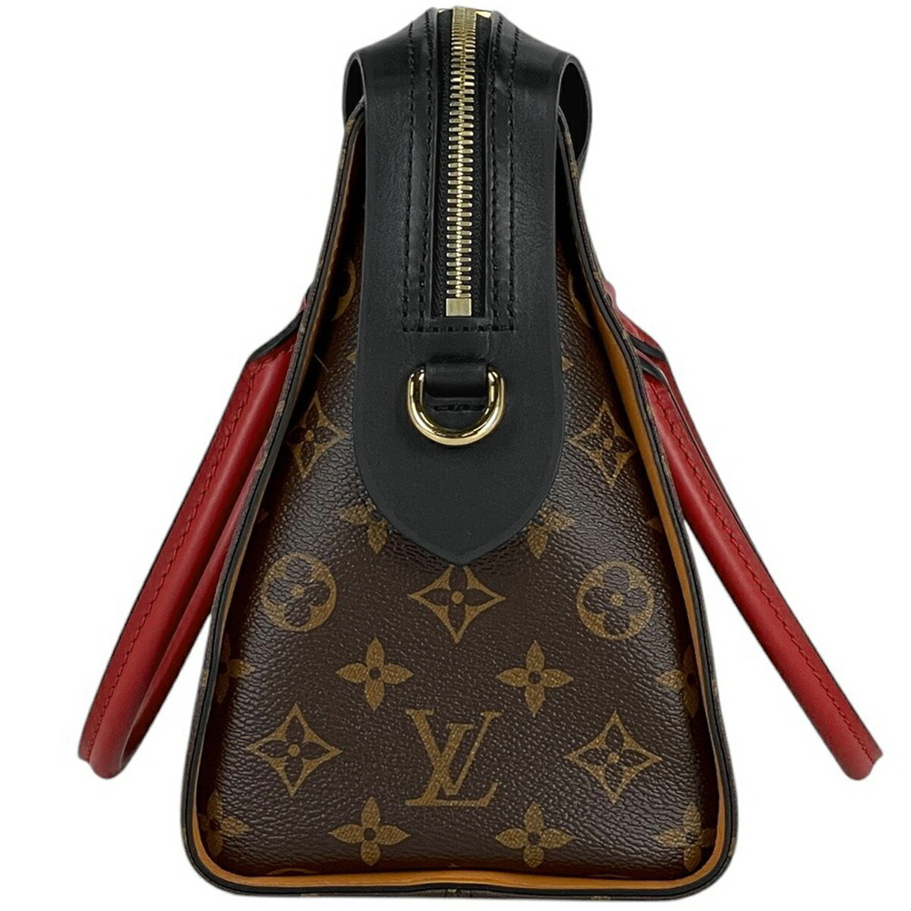 Louis Vuitton Tuileries Tote Shoulder Bag Handbag Monogram Brown Noir Black Red - Picture 2 of 7